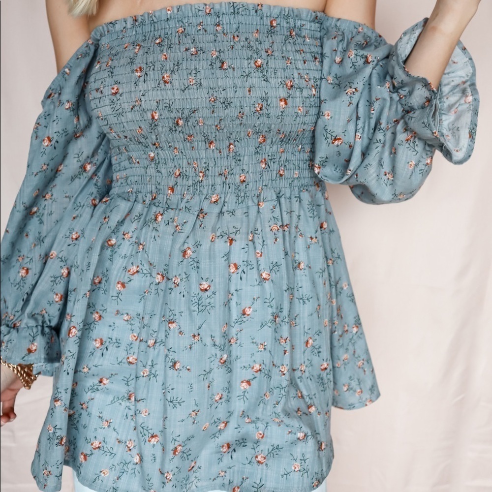 Smocked floral top